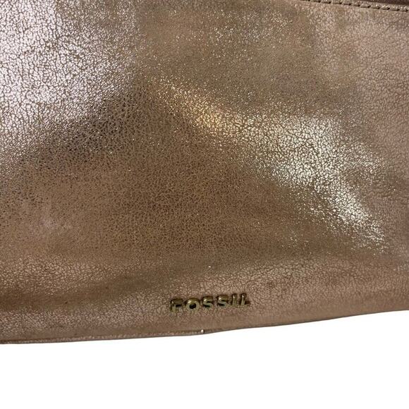 Fossil Womens Small Rose Gold Crossbody Purse Shoulder Bag Leather "Stained" - Picture 7 of 16